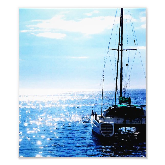 Catamaran in Beautiful Dominica Waters Photo Print (Front)