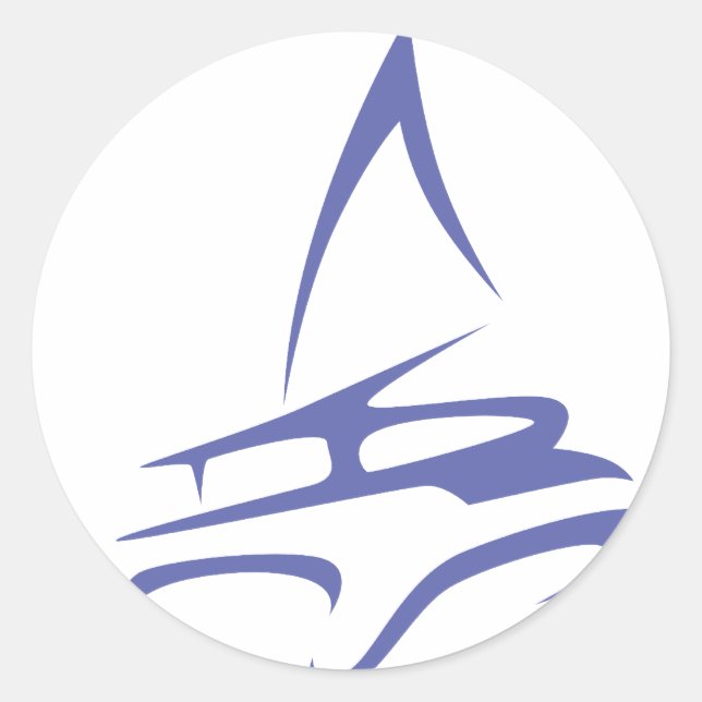 Catamaran in Swish Drawing Style Classic Round Sticker (Front)