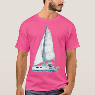 Catamaran sail boat print Kids room wall decor pai T-Shirt