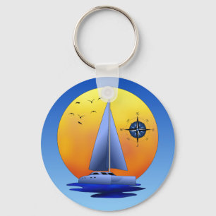 Catamaran Sailing Key Ring