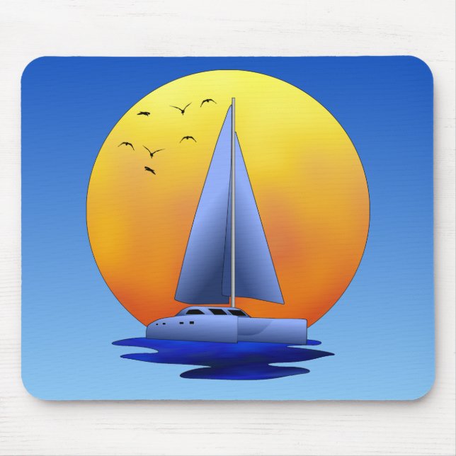 Catamaran Sailing Mouse Mat (Front)