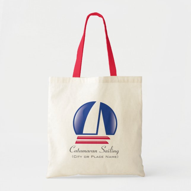 Catamaran Sailing_Pontoon Racing_BlueMoon template Tote Bag (Front)