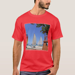 Catamarans And Lifeguard Stand On Beach T-Shirt