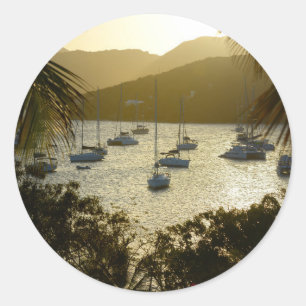 Catamarans and sailboats classic round sticker