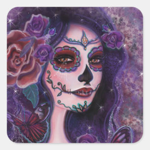 Catania day of the dead by Renee Lavoie   Square Sticker