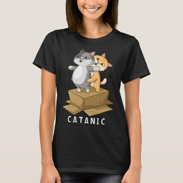 CATANIC  Cat Kitten  Parody Cruise Ship Vacation T-Shirt (Front)