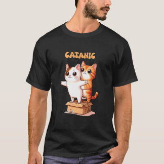 Catanic Funny Cute Cat Titanic Cat Lovers Men Wome T-Shirt