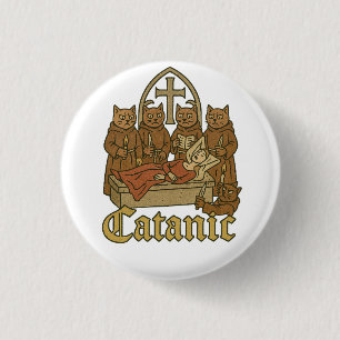 Catanic – Mediaeval Cat Cult Meme 3 Cm Round Badge