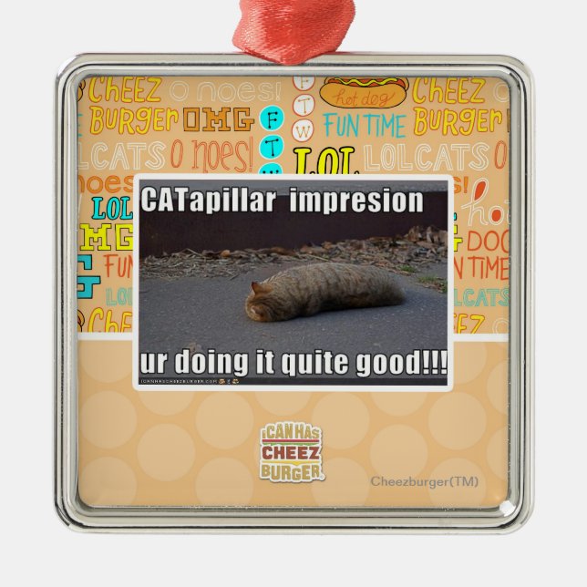 CATapillar Metal Tree Decoration (Front)