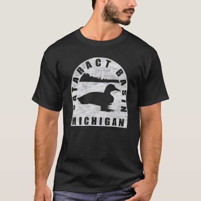 Cataract Basin Loon Michigan T-Shirt (Front)