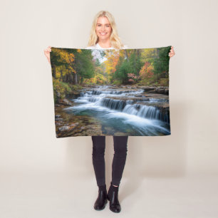Cataract Falls in USA Fleece Blanket