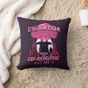 Catastrophic Funny Angry Cat Quote Cushion