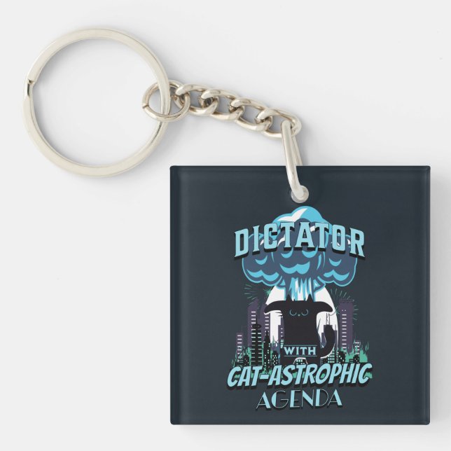 Catastrophic Funny Cat Design Key Ring (Front)