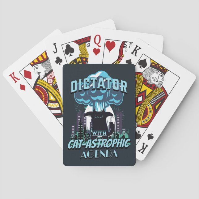 Catastrophic Funny Cat Design Playing Cards (Back)