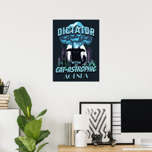 Catastrophic Funny Cat Design Poster