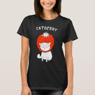 Catberry Cat with Strawberry Bonnet T-Shirt