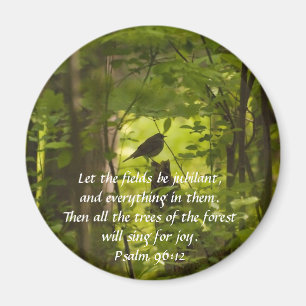 Catbird in the Forest Green Magnet