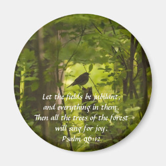Catbird in the Forest Green Magnet