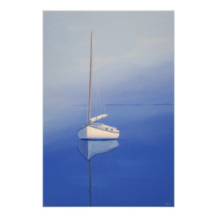 Catboat at Anchor Poster