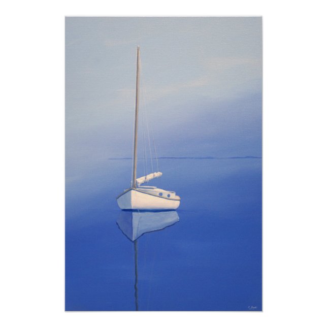 Catboat at Anchor Poster (Front)