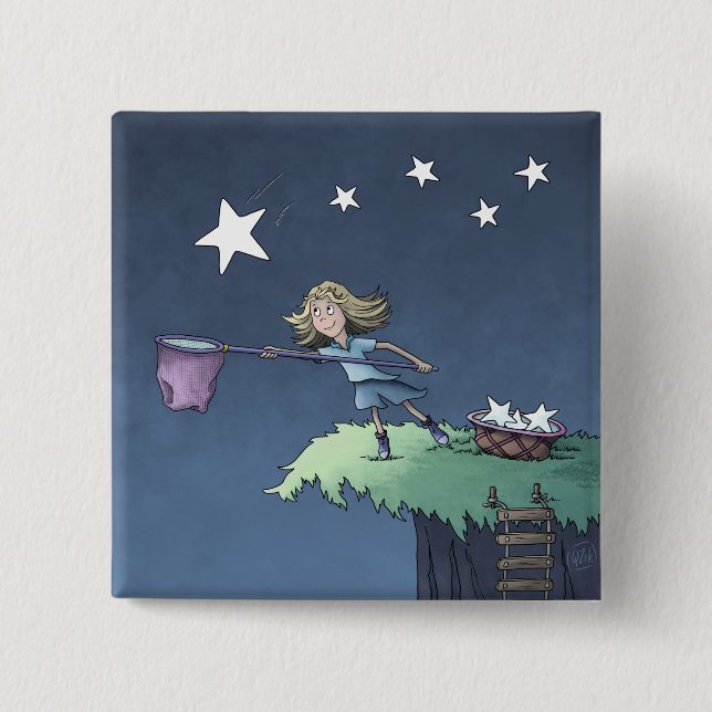 Catch a Falling Star - Collecting Wishes Button (Front)