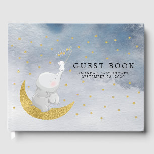 Catch A Star Bunny Elephant Baby Shower Guest Book