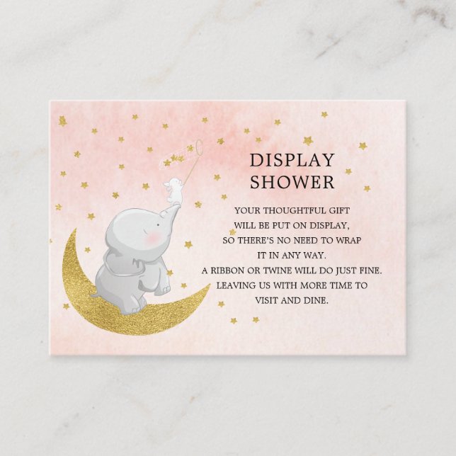 Catch A Star Bunny Elephant Gift Display Shower Enclosure Card (Front)