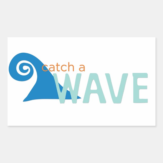 Catch a wave surfer rectangular sticker (Front)