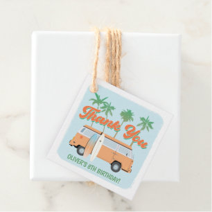 Catch a Wave Surf's Up Birthday Thank You Favour Tags