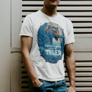 Catch a Wave with the Tiger - gift for surfer  T-Shirt