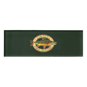 Catch and Release Brook Trout Fishing Name Tag
