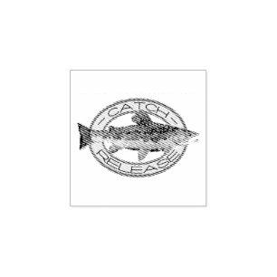 Catch and Release Brook Trout Fishing Rubber Stamp