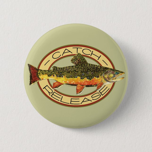 Catch and Release Fishing 6 Cm Round Badge (Front)
