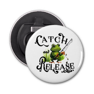 Catch And Release Fishing Frog Patch Bottle Opener