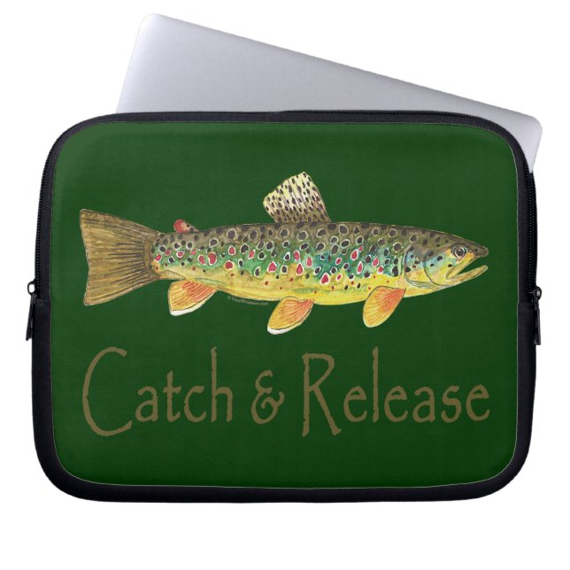 Catch and Release Fishing Laptop Sleeve (Front)