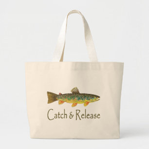Catch and Release Fishing Large Tote Bag