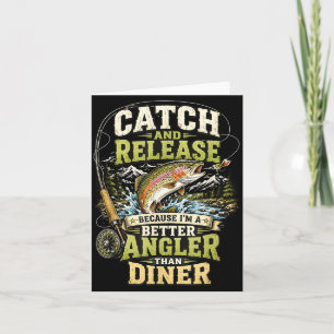 Catch and release funny fishing angler trout card