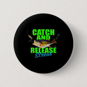 Catch And Release Stress Fishing Fish For Hob 6 Cm Round Badge