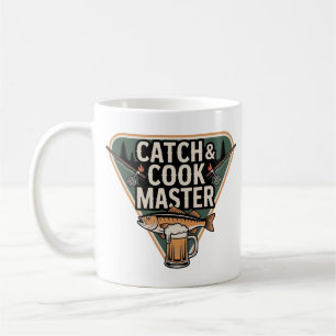 Catch & Cook Master Badge Fishing, Grilling Beer Coffee Mug