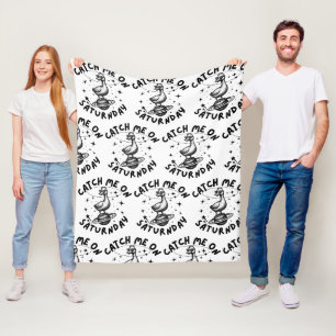 Catch Me On Satur(n)day Pun Humour Fleece Blanket