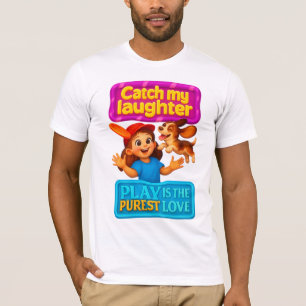 Catch My Laughter Sporty Girl with Beagle Puppy T-Shirt