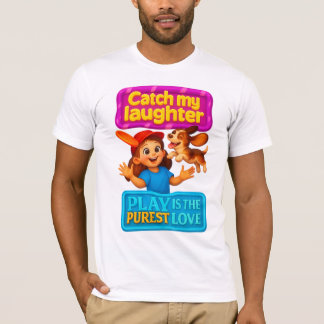 Catch My Laughter Sporty Girl with Beagle Puppy T-Shirt