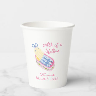 Catch of a lifetime sardines bridal shower pink paper cups