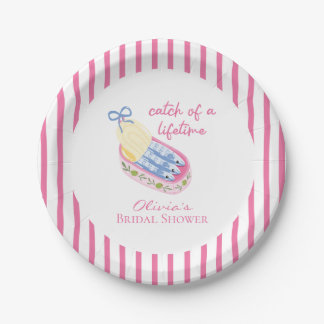 Catch of a lifetime sardines bridal shower pink paper plate