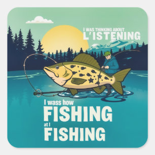 Catch of the Day: A Humorous Fishing Adventure Square Sticker