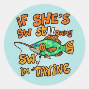 Catch of the Day: Fishing Humor Classic Round Sticker