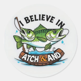 Catch & Release: A Double-Take on Fishing Fun! Classic Round Sticker