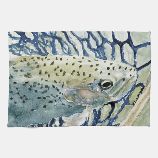 Catch & Release Fishing Designs Tea Towel (Horizontal)