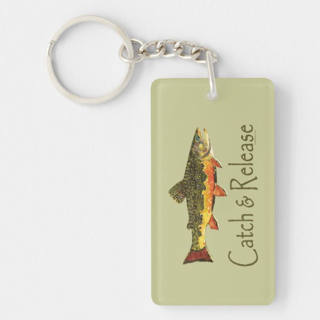 Catch & Release Trout Fishing Key Ring (Front)