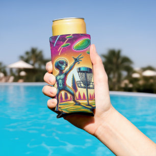 Catch the Breeze   Alien Disc Golf Seltzer Can Cooler